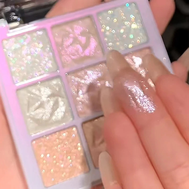 9 Colors Glitter Snowflake Eyeshadow Palette