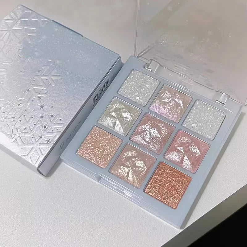 9 Colors Glitter Snowflake Eyeshadow Palette