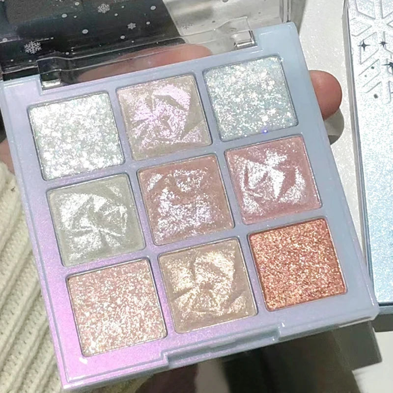 9 Colors Glitter Snowflake Eyeshadow Palette